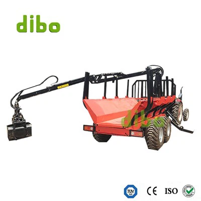 CE ATV Hydraulic Log Trailer Wagon With Crane
